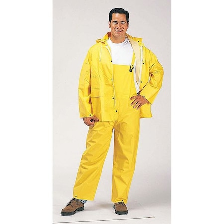 Three-Piece Rainsuit, Polyester, PVC, 0.35 mm Thick, Detachable, Yellow, 4XL MPN:1320 4XL