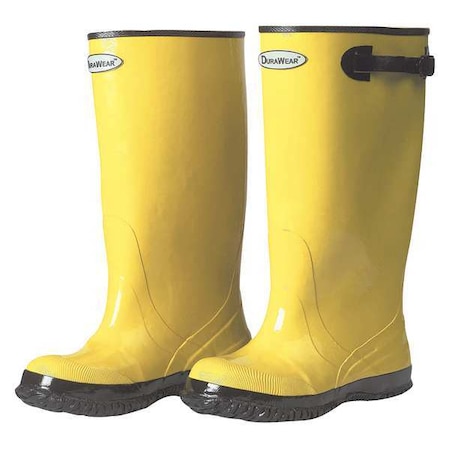 Overboots, Plain Toe, Rubber, 17 in Height, Bar Grip Sole, Yellow, 11 MPN:151011