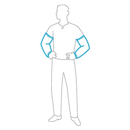 Chemical Resistant Sleeves, 18 in Length, Serged Seam, White, 100 PK MPN:15500