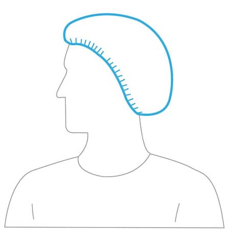 Bouffant Cap, Polypropylene, 24 in Dia., White, L, 1000 PK MPN:15824W/10