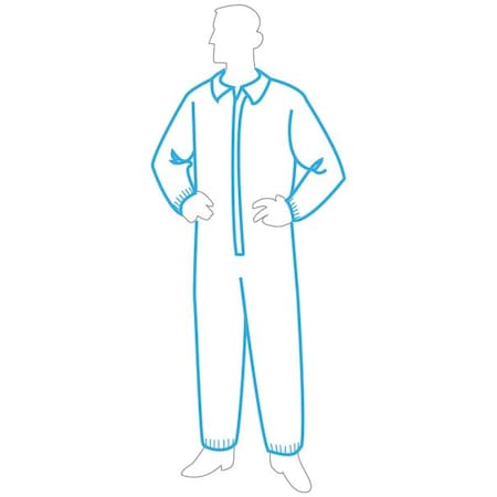 Disposable Coverallss, Collared Coverall, 2XL, Spunbond/Meltblown/Spunbond Polypropylene, White MPN:191252X