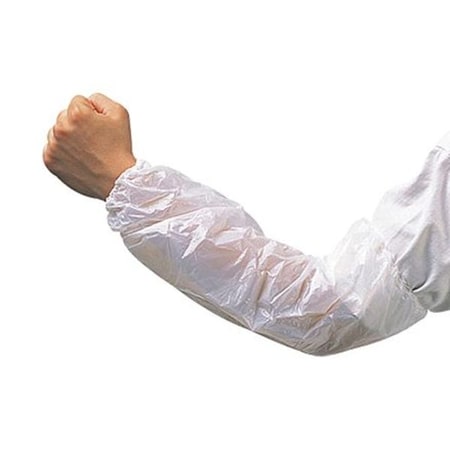 Chemical Resistant Sleeves, 18 in Length, 0.59 mil Thick, Serged Seam, White, 2000 PK MPN:2818W