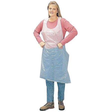 Disposable Bib Apron, Polyethylene, 1.25 in, White, Universal, 1000 PK MPN:2845