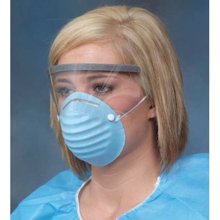 Disposable Face Masks, 3-Ply, Single, Non-Adjustable Strap, None, Blue, M, 25 PK MPN:3NMG3