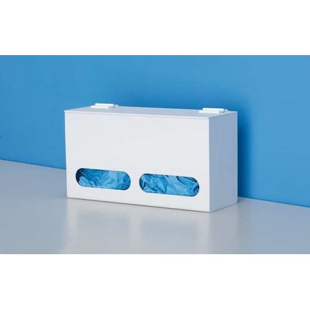 Glove Dispenser, Styrene, Holds (144) Gloves, White, 7 in H x 13-1/4 in W x 4-1/2 in D MPN:3RZT5