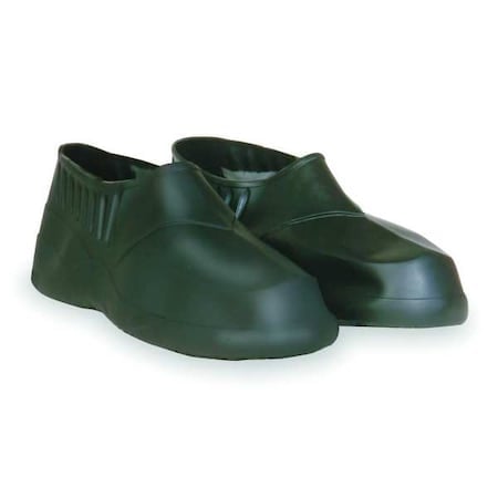 Overshoes, Plain Toe, PVC/Vinyl, 5 in H, Slip On, Chevron Sole, Black, L, PR MPN:3XE84