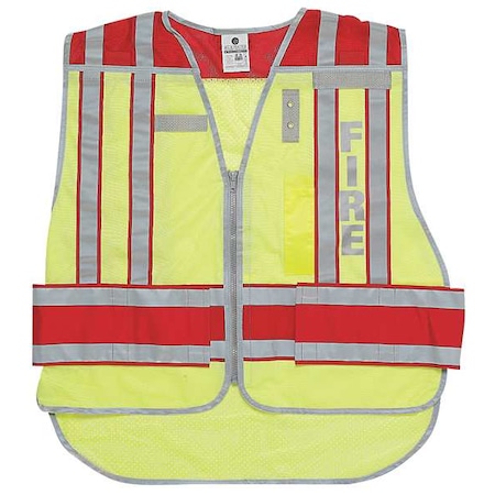 M To XL Fire Safety Vest, Lime/Red MPN:4003BV-M-XL