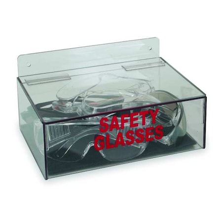 Protective Eyewear Dispenser, Tray, 6 Pairs, PETG, 4 5/8 in H x 9 in W x 6 3/4 in D, Clear MPN:4GMR6