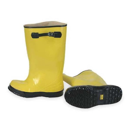 Overboots, Plain Toe, Rubber, 17 in H, Pull On, Cleated Sole, Yellow, 8 (Formerly Talon Trax), PR MPN:4T269