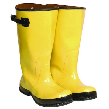 Overboots, Plain Toe, Rubber, 17 in H, Pull On, Cleated Sole, Yellow, 9 (Formerly Talon Trax), PR MPN:4T270
