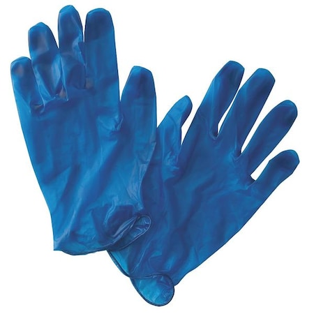 Disposable Gloves, 5 mil Palm, Vinyl, Powder-Free, M (8), 100 PK, Blue MPN:516982