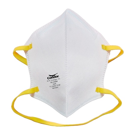 Disposable Respirators, N95, Flat-Fold, Dual, Non-Adjustable, Molded Nose Bridge, Universal MPN:56JZ89