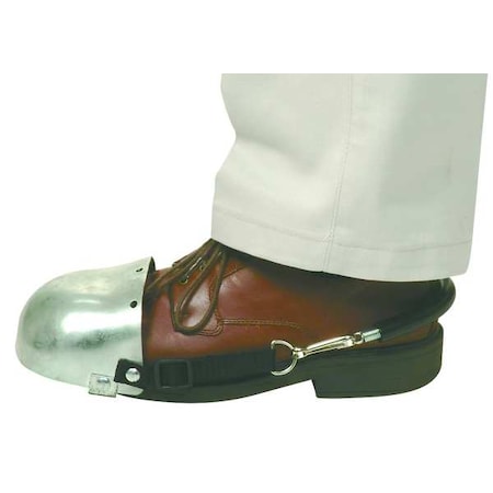Safety Toe Cap, Toe Guard, Unisex, Steel, Strap On, 10 oz Wt each, Silver, Universal Size, 1 Pair MPN:5T455