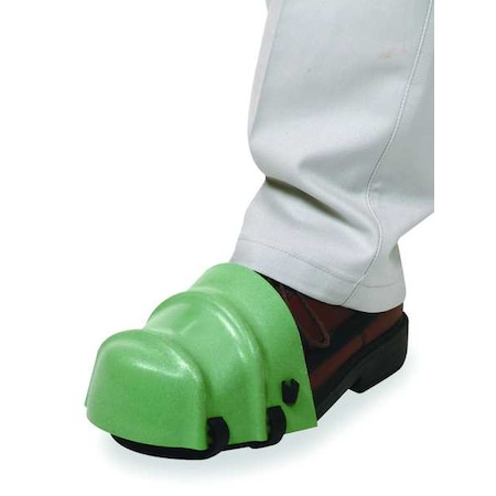 Foot Guard, Safety Toe Caps, Unisex, Strap On, Plastic, 7 oz Wt. Each, Green, Universal Size, 1 Pair MPN:5T457