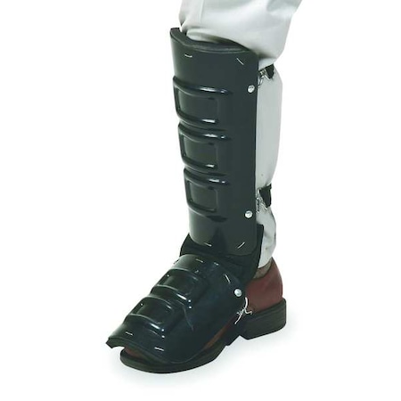 Unisex Shin Guard, Plastic, Straps Attachment, 20 in Length, Black, Universal MPN:5T458