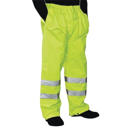Rain Pants, Polyester, 26 in Inseam, Drawstring Closure, Green, Size S MPN:C16920G S