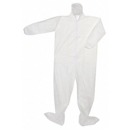Disposable Coverallss, Hooded Coverall, S, Polypropylene, Elastic Wrist, Elastic Ankle, Serged Seam MPN:CVL-NW -B S