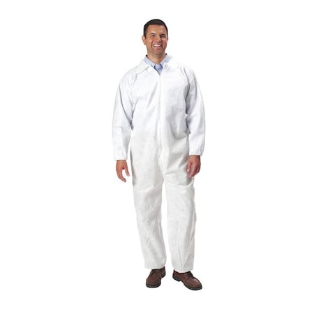 Disposable Coverallss, Collared Coverall, M, SMS, Elastic Wrist, Elastic Ankle, Serged Seam, White MPN:CVL-SMS-E-MED