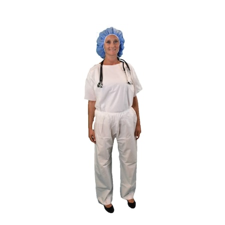 Pant, Microporous, Serged, White MPN:PANT-KG-M