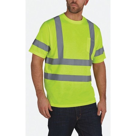 Men's Short Sleeve T-Shirt, Polyester, DuPont™ PTFE fabric protector, Pullover, Orange/Yellow MPN:UHV302L 4X