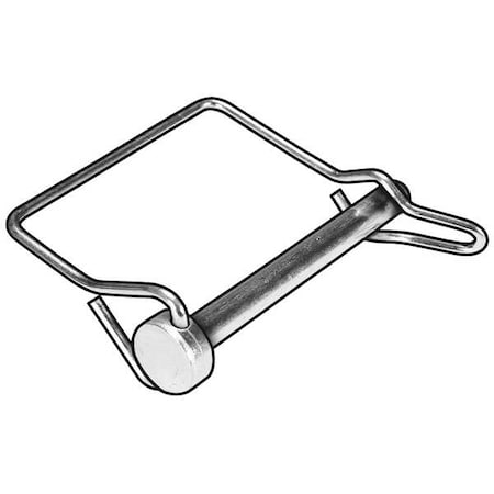Single Wire Tab Lock Safety Pin, 5/16 in Dia, 2-1/2 in Lg, 0.12 in Wire Dia, 2-3/4 in Shank Lg, 5 PK MPN:WWG-312-2500S