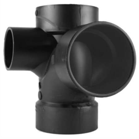 ABS, SanitaryTee, 3in, 3inHub, 3in, 2inHub MPN:02796