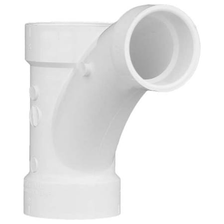 PVC Wye and 45 Degree Elbow, Hub, 3 in x 3 in x 1 1/2 in Pipe Size MPN:05837