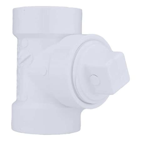 PVC Cleanout Tee with Plug, Hub x Hub x FNPT, 1-1/2 in Pipe Size MPN:05997