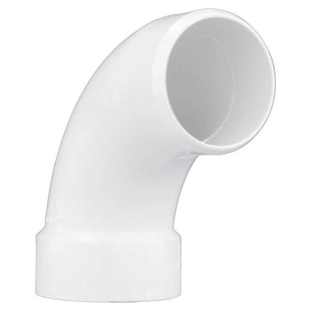 PVC 90 Degree Long Sweep Street Elbow, Spigot x Hub x Hub, 3 in Pipe Size MPN:06063