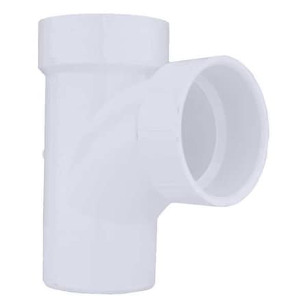 PVC Sanitary Street Tee, Spigot x Hub x Hub, 2 in Pipe Size MPN:06113