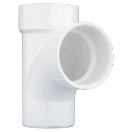 PVC Sanitary Street Tee, Spigot x Hub x Hub, 3 in Pipe Size MPN:06114