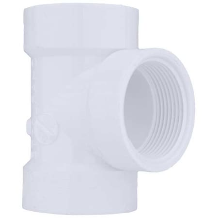 PVC Flush Clean Out Tee, FNPT x Hub x Hub, 1-1/2 in Pipe Size MPN:06413