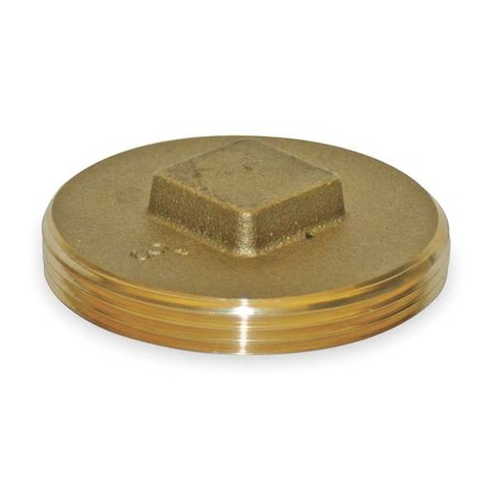 Brass Raised Square Head Plug, MNPT, 4