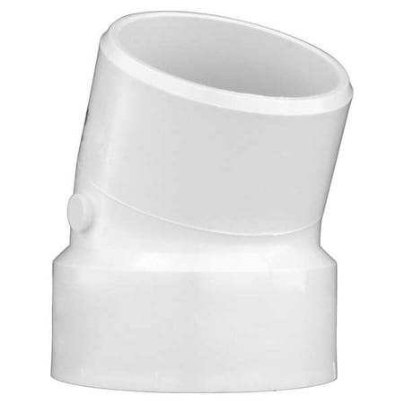 PVC 22-1/2 Degree Street Elbow, Hub x Spigot, 3 in Pipe Size MPN:1CNX6
