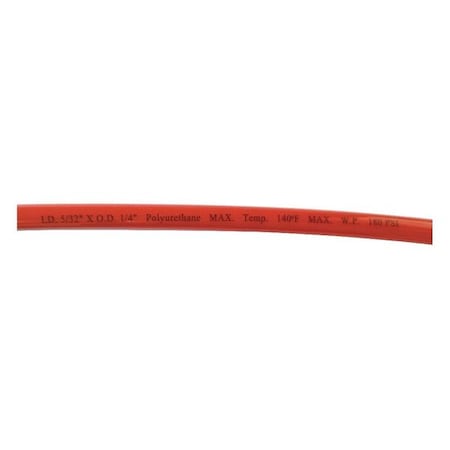 Tubing, Poly, 1/4 In, 180 PSI, 100 Ft, Red MPN:1CTF9