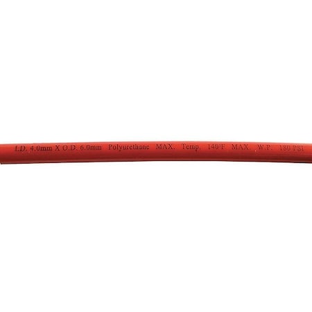Tubing, Poly, 6mm OD, 180 PSI, Red MPN:1CTH2