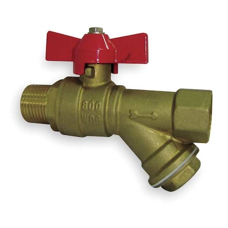 Ball Valve, Brass, 3/4 In NPT M x F MPN:1PYZ2