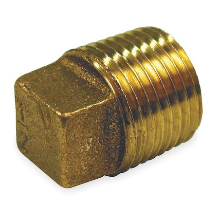 Red Brass Solid Plug, MNPT, 1/4