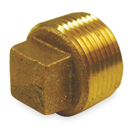 Red Brass Cored Plug, MNPT, 1-1/4