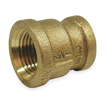 Reducing Coupling Red Brass Reducing Coupling, 1/2 in Female NPT X 3/8 in Female NPT MPN:1VGD2