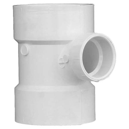 PVC Sanitary Tee, Hub, 3 in x 3 in x 1 1/2 in Pipe Size MPN:1WJP9
