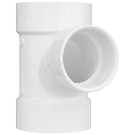 PVC Sanitary Tee, Hub, 4 in x 4 in x 3 in Pipe Size MPN:1WJR2