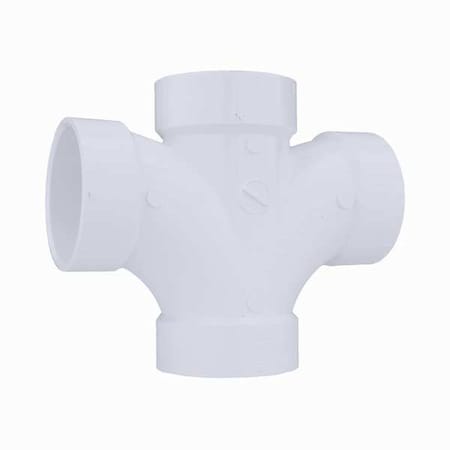 PVC Double Sanitary Tee, Hub, 2 in Pipe Size MPN:1WJR9