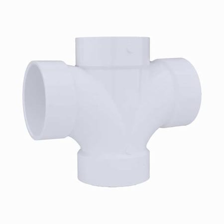 PVC Double Sanitary Tee, Hub, 4 in Pipe Size MPN:1WJT4
