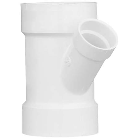 PVC Reducing Wye, Hub, 4 in x 4 in x 2 in Pipe Size MPN:1WJV4