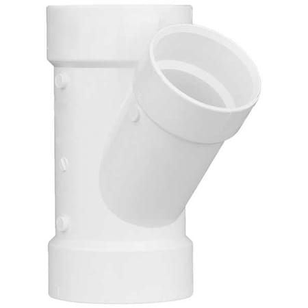 PVC Reducing Wye, Hub, 4 in x 4 in x 3 in Pipe Size MPN:1WJV6