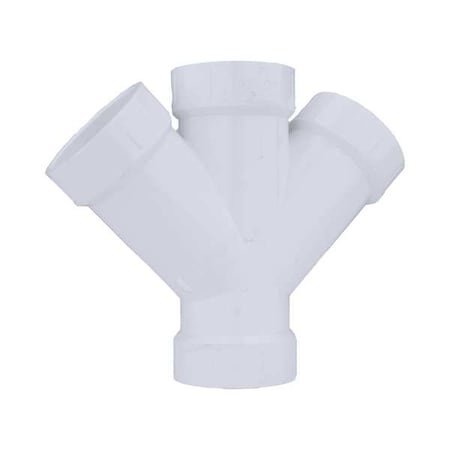 PVC Double Wye, Hub, 2 in Pipe Size MPN:1WJW3