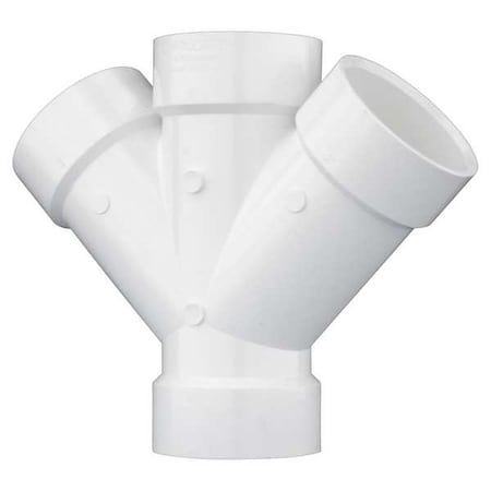 PVC Double Wye, Hub, 3 in Pipe Size MPN:1WJW5