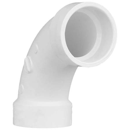 PVC 90 Degree Long Sweep Elbow, Hub, 1-1/2 in Pipe Size MPN:1WJY8