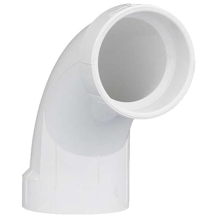PVC Elbow, 90 Degrees, Long Sweep, Hub, 2 in Pipe Size MPN:1WJZ1